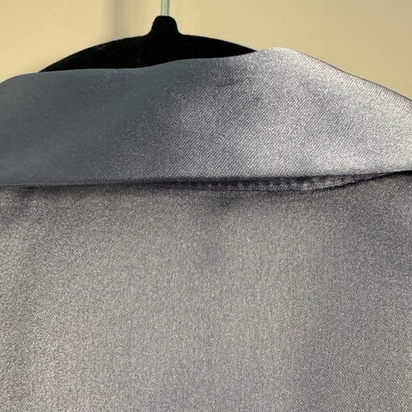 Zara Satin Mini Dress with long sleeves. New with tags XS, light blue - Picture 12 of 14